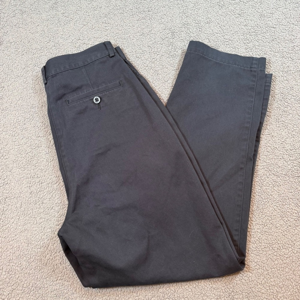 LL Bean Original Fit Chinos Navy Blue Pleated Cotton Pants 183647 Womens 10 Reg